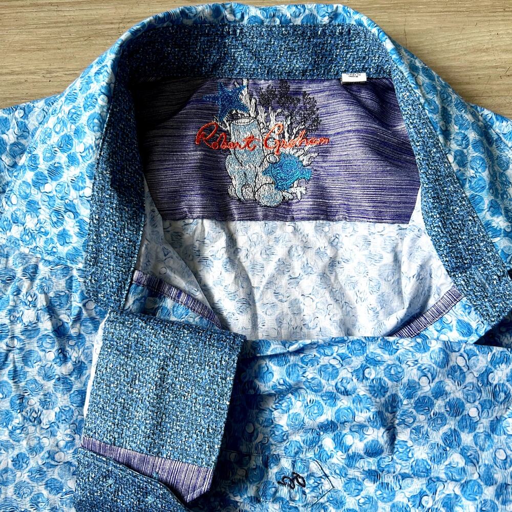 Robert Graham High & Dry Sport Long Sleeve Button-Front Men’s Shirt Sz 2XL EUC